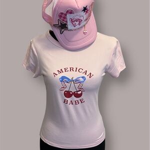 Harper & Ivy Light Pink Baby Tee American Babe Size M